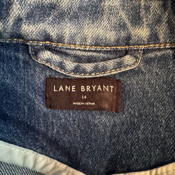 Lane Bryant Womens Denim Jacket Size 14 Bohemian Long Jean Double Breasted - Picture 4 of 6